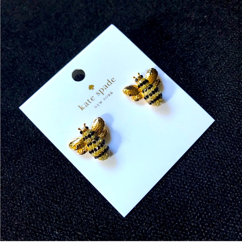 ๐ Kate Spade Picnic Perfect Bumble Bee Earrings NWT - Pink Dustbag Included ๐ - Picture 1 of 4
